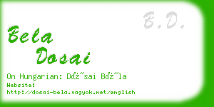 bela dosai business card